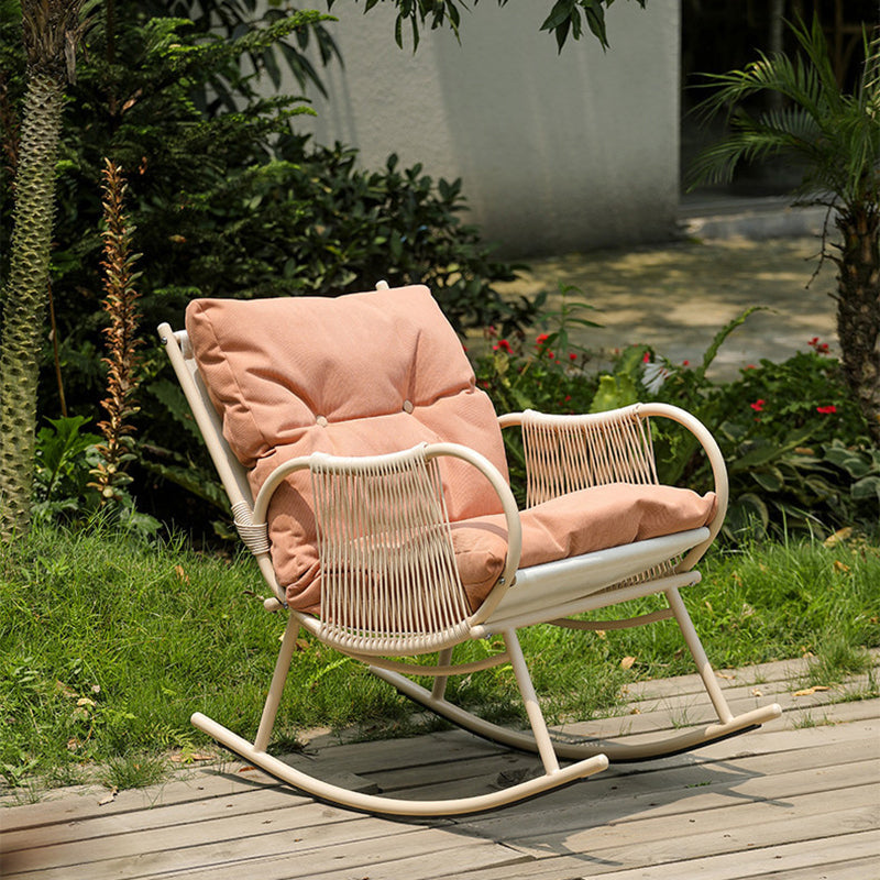 Farmhouse Weaving Corduroy Chair — White Frame + White Cushion