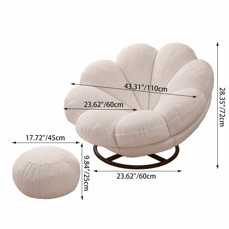 Nordic Lambswool Petal Swivel Lounge Chair