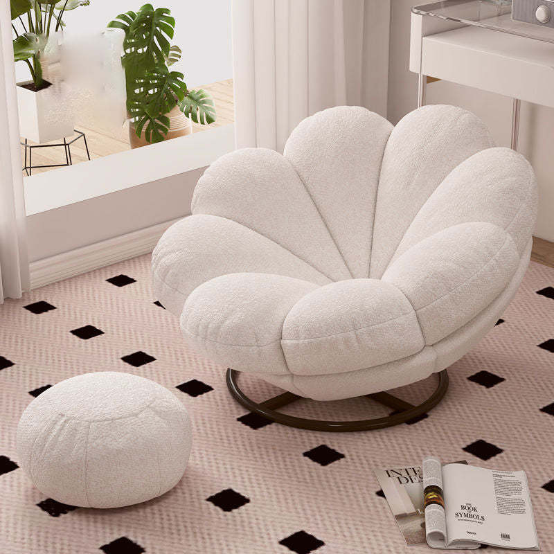Nordic Lambswool Petal Swivel Lounge Chair — Without Footrest / Gray
