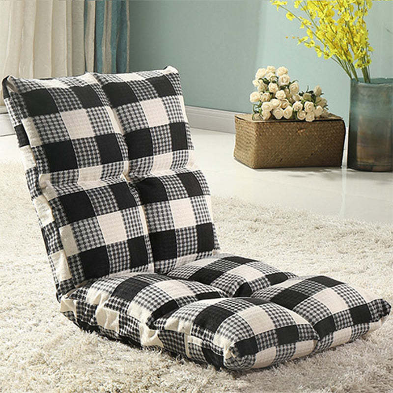 Modern Fabric Accent Chair — Black And White Checkered