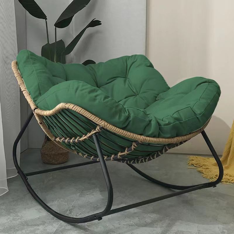 Farmhouse Weaving Velvet Chair — Green