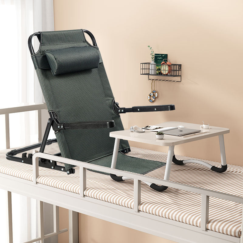 Minimalist Fabric Steel Back Chair — Without Armrest / Dark Green