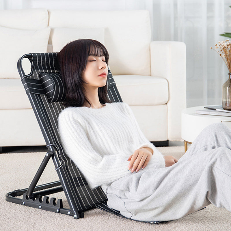Minimalist Fabric Steel Back Chair — With Armrest / Dark Green