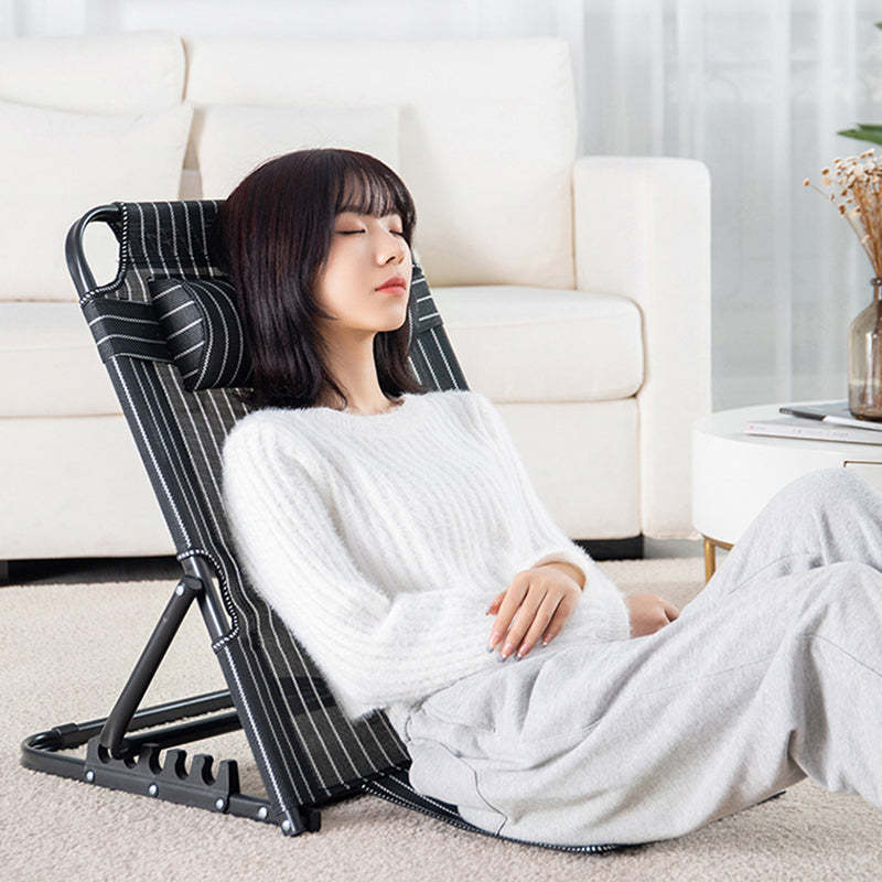Minimalist Fabric Steel Back Chair — With Armrest / Dark Green
