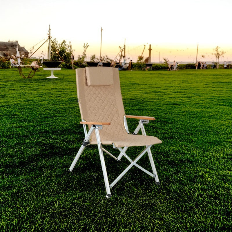 Industrial Fabric Beech Chair — Khaki