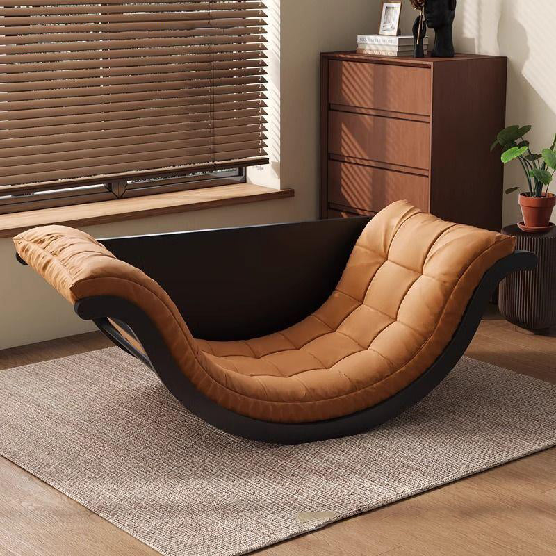 Nordic Leather Cotton-Linen Chair