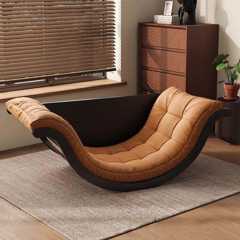 Nordic Leather Cotton-Linen Chair