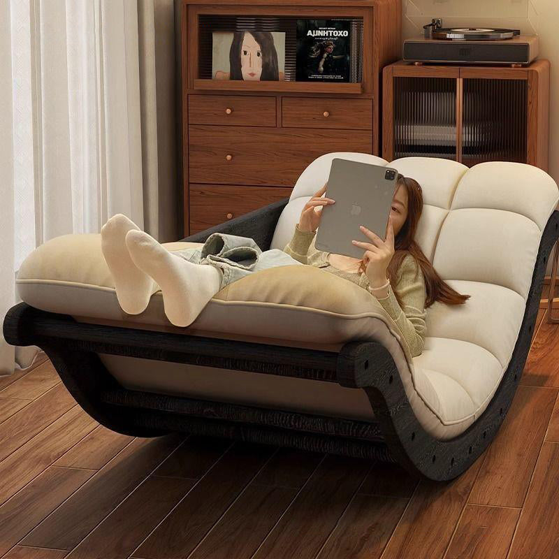 Nordic Leather Cotton-Linen Chair