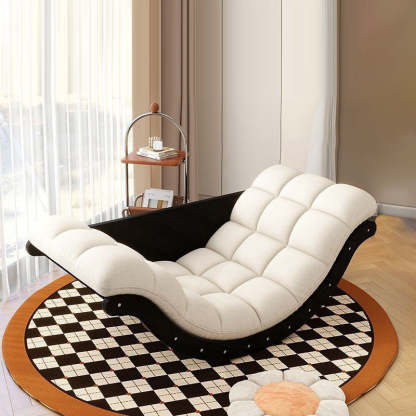 Nordic Leather Cotton-Linen Chair