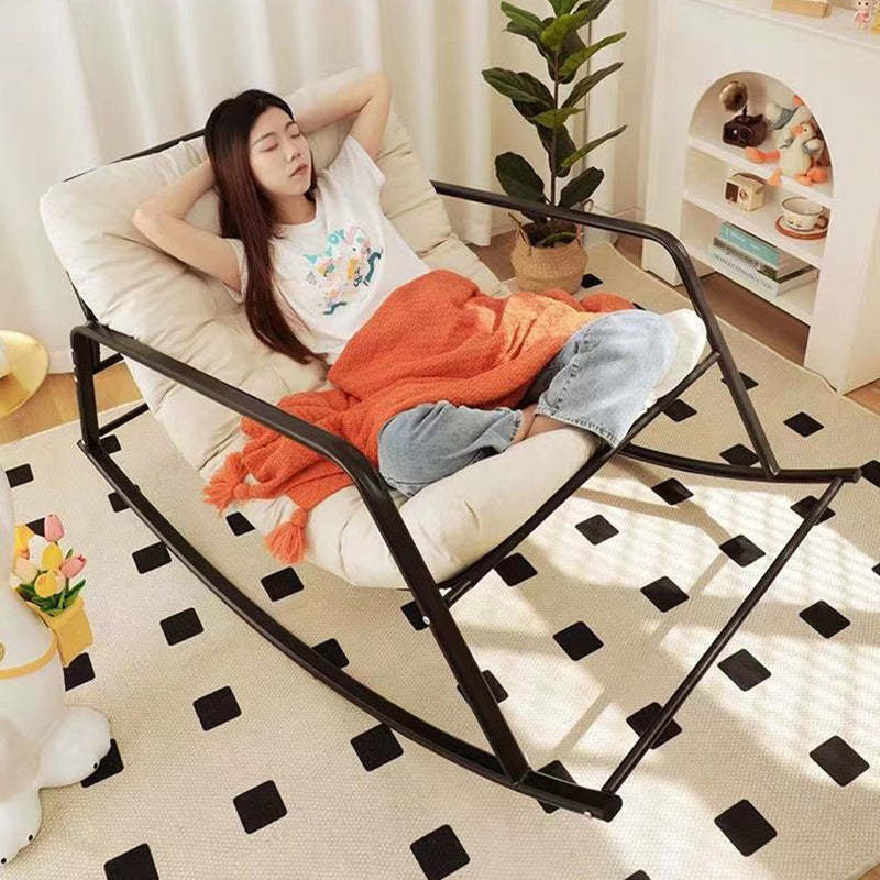 Nordic Tech Fabric Steel Moon Rocking Chair