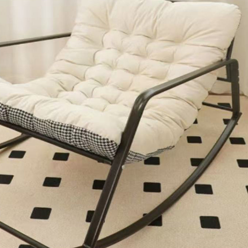 Nordic Tech Fabric Steel Moon Rocking Chair