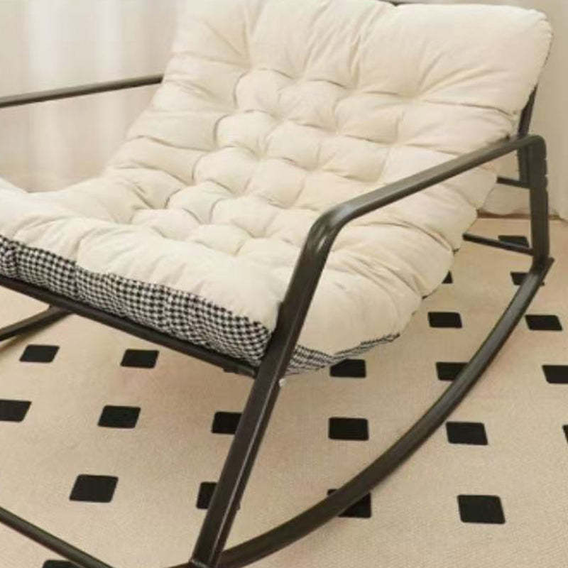 Nordic Tech Fabric Steel Moon Rocking Chair