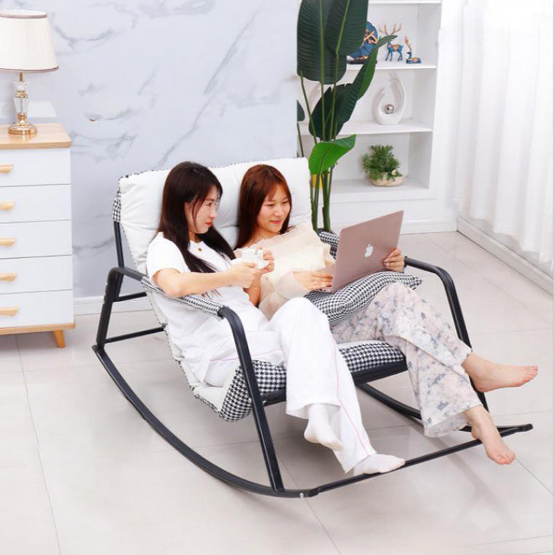 Nordic Tech Fabric Steel Moon Rocking Chair