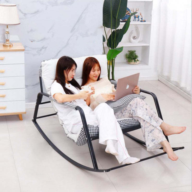 Nordic Tech Fabric Steel Moon Rocking Chair
