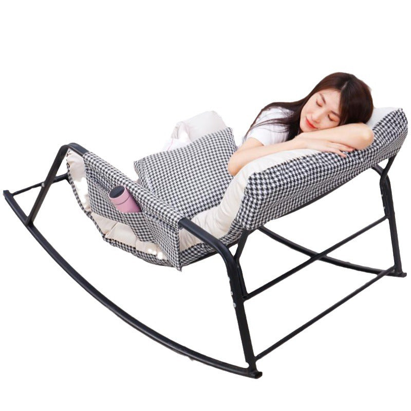 Nordic Tech Fabric Steel Moon Rocking Chair