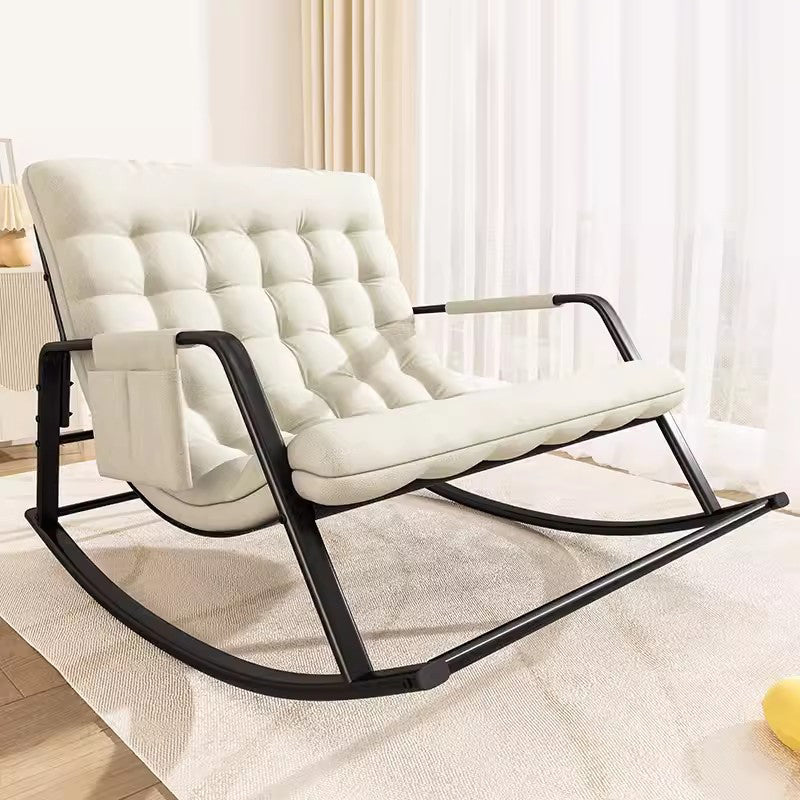 Nordic Tech Fabric Steel Moon Rocking Chair — Orange