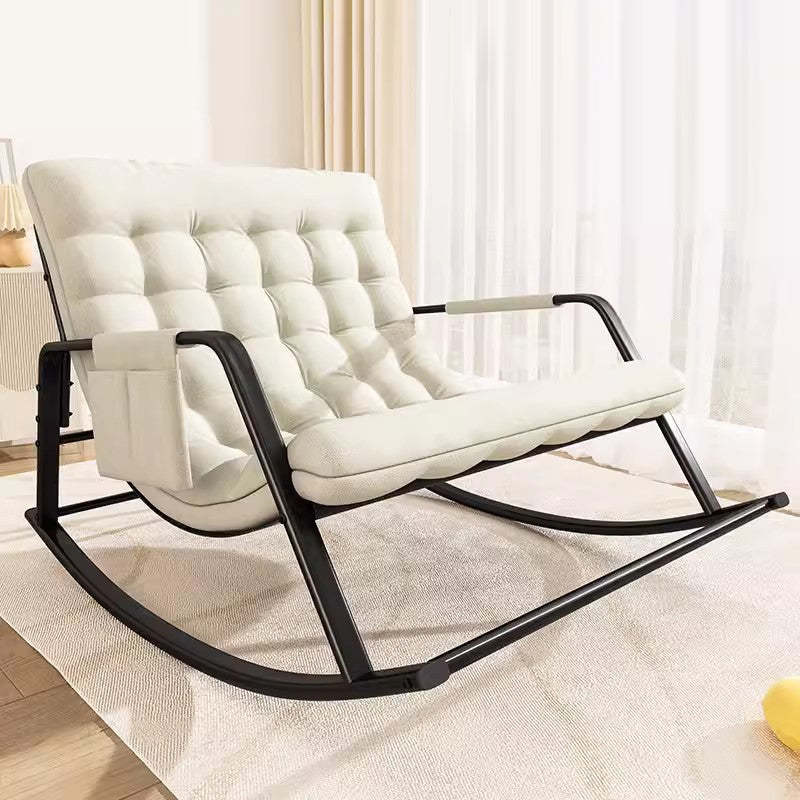 Nordic Tech Fabric Steel Moon Rocking Chair — Orange