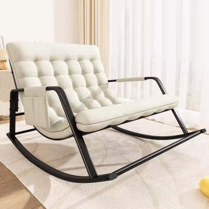 Nordic Tech Fabric Steel Moon Rocking Chair — Orange