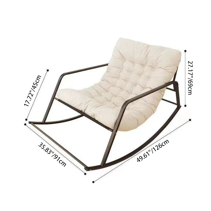 Nordic Tech Fabric Steel Moon Rocking Chair