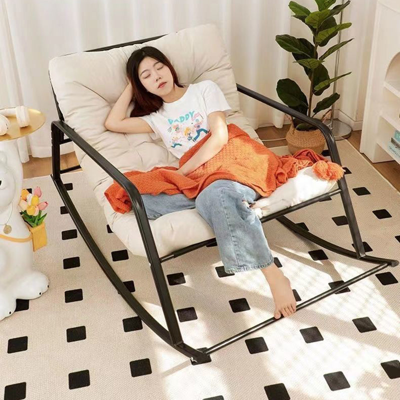 Nordic Tech Fabric Steel Moon Rocking Chair