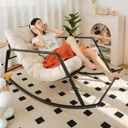 Nordic Tech Fabric Steel Moon Rocking Chair