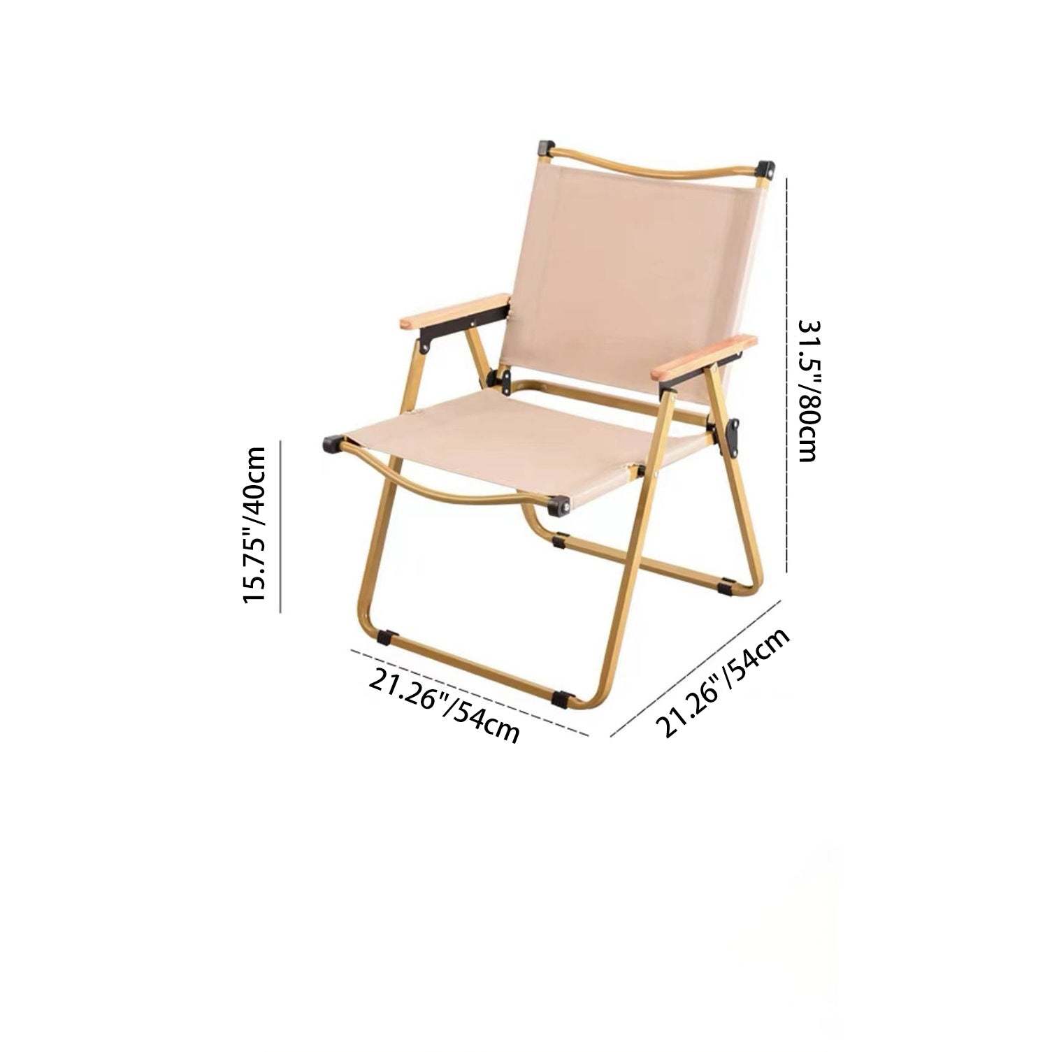 Modern Iron Fabric Foldable Camping Chair — Green