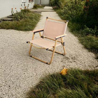 Modern Iron Fabric Foldable Camping Chair — Khaki