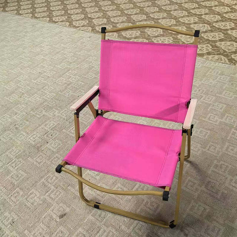 Minimalist foldable camping green iron chairs, Lighom — 21" L x 18.5" W x 24.5" H / Rose Pink