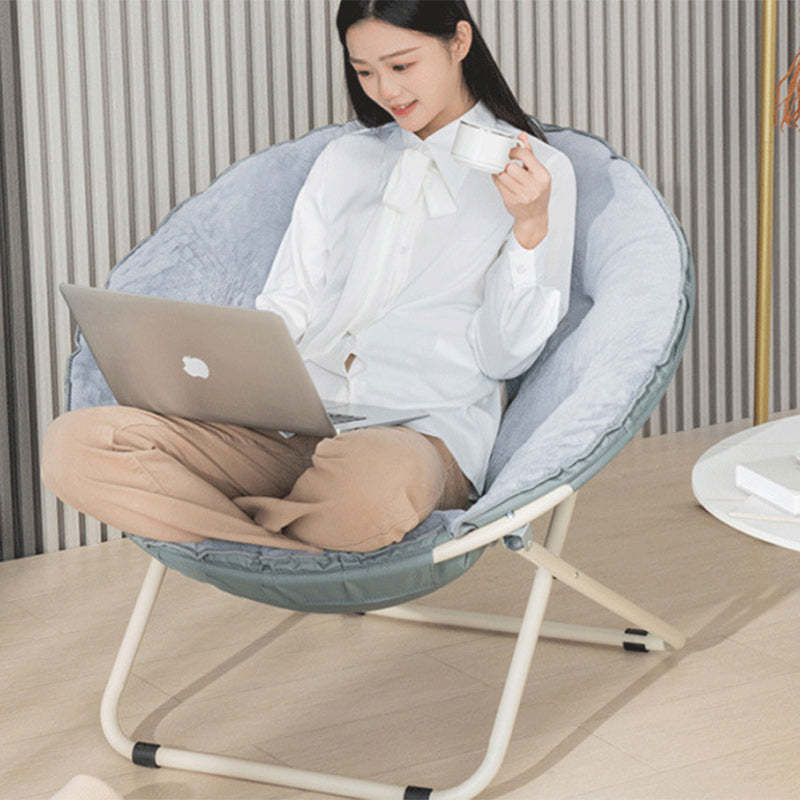 Minimalist Plush Cotton Steel Foldable Lounge Chair