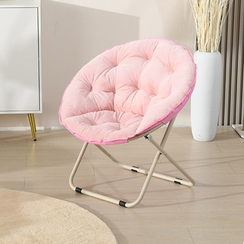 Minimalist Plush Cotton Steel Foldable Lounge Chair