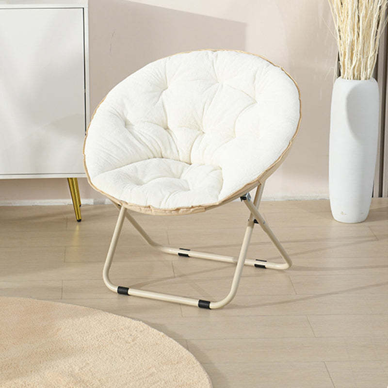 Gray steel lounge foldable accent chairs - minimalist — 20" L x 20" W x 31" H / Without Footrest / White
