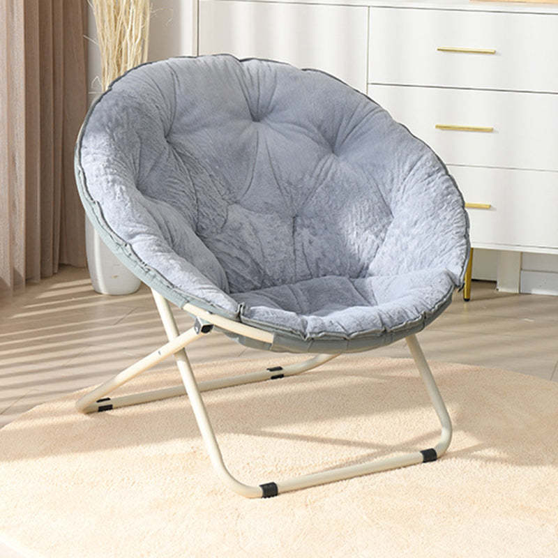 Minimalist Plush Cotton Steel Foldable Lounge Chair