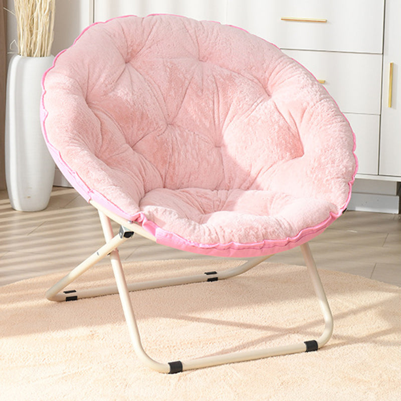 Minimalist Plush Cotton Steel Foldable Lounge Chair