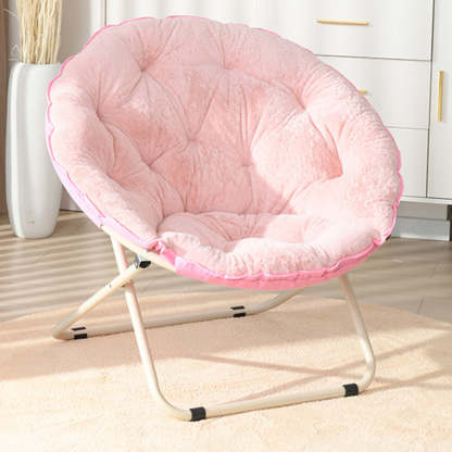 Minimalist Plush Cotton Steel Foldable Lounge Chair