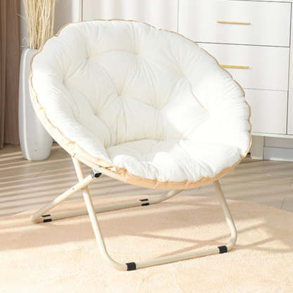 Minimalist Plush Cotton Steel Foldable Lounge Chair
