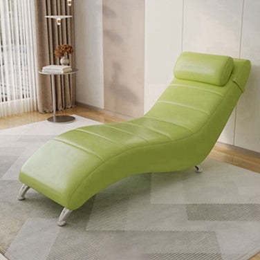 Minimalist Waxed Leather Tech Fabric Wood Chair — Tech Fabric - Orange