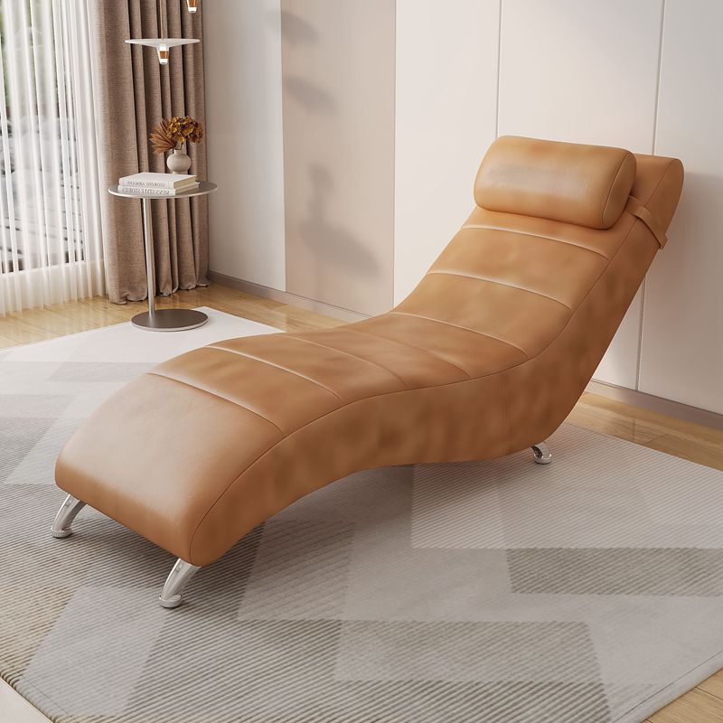 Minimalist Waxed Leather Tech Fabric Wood Chair — Waxed Leather - Light Gray