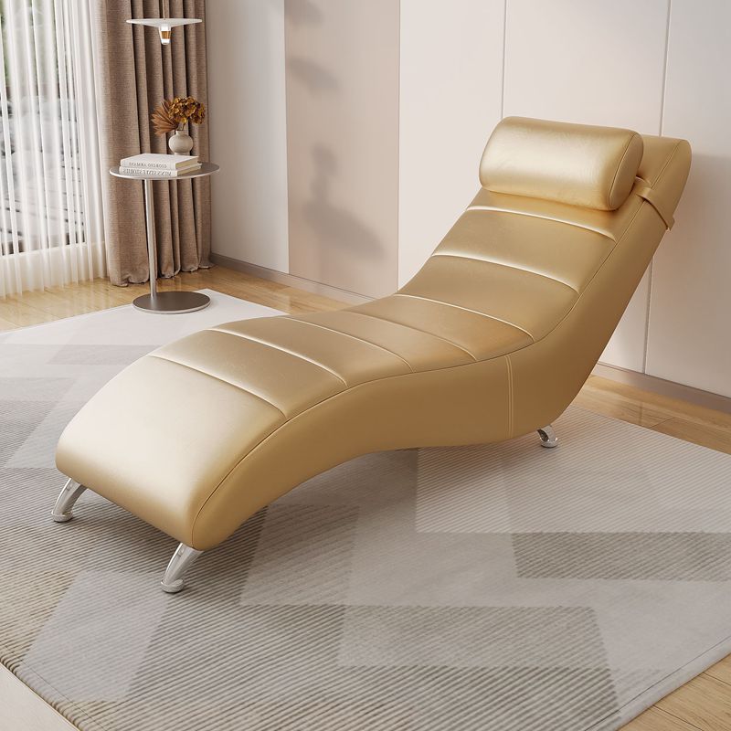 Minimalist Waxed Leather Tech Fabric Wood Chair — Waxed Leather - Orange