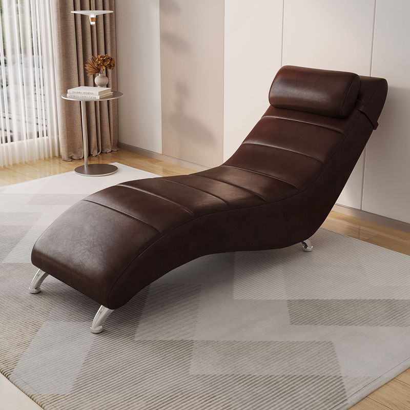 Minimalist Waxed Leather Tech Fabric Wood Chair — Waxed Leather - Dark Brown