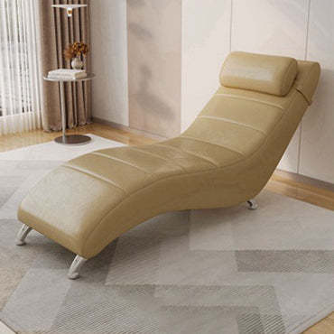 Minimalist Waxed Leather Tech Fabric Wood Chair