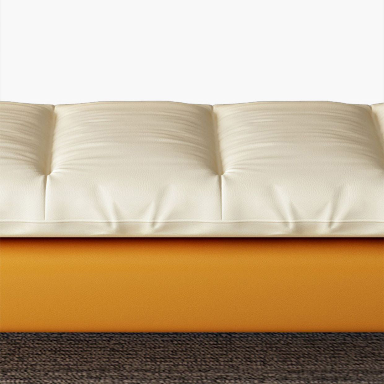 Minimalist Nappa Leather Down Steel Chair