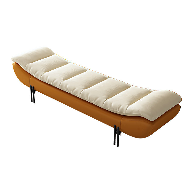 Minimalist Nappa Leather Down Steel Chair