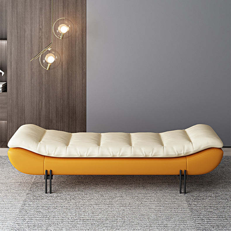 Minimalist Nappa Leather Down Steel Chair