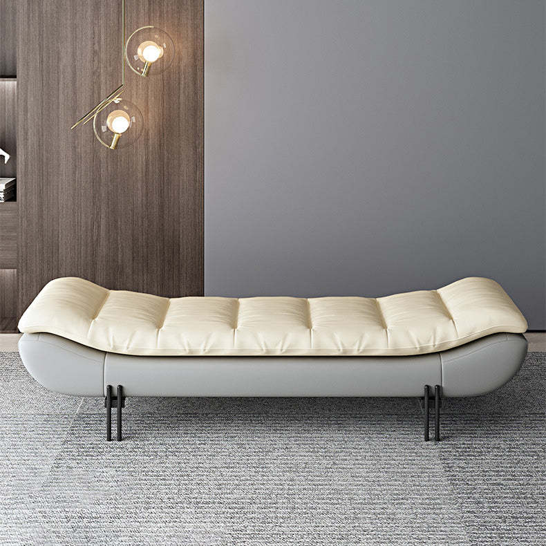 Minimalist Nappa Leather Down Steel Chair