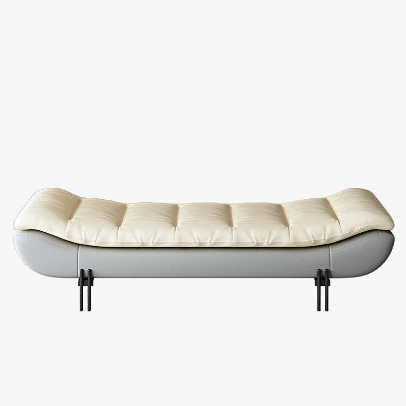 Minimalist Nappa Leather Down Steel Chair