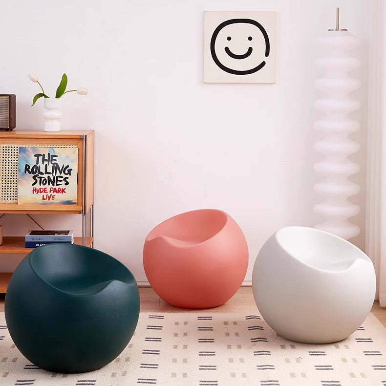 Contemporary Apple Sphere Footstool — Gray
