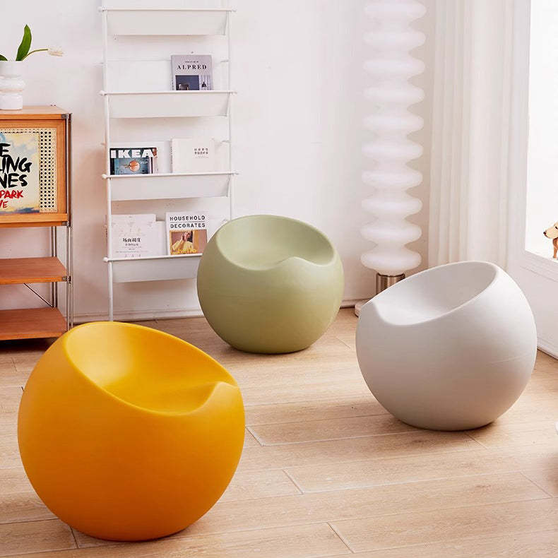 Contemporary Apple Sphere Footstool — Matcha Green