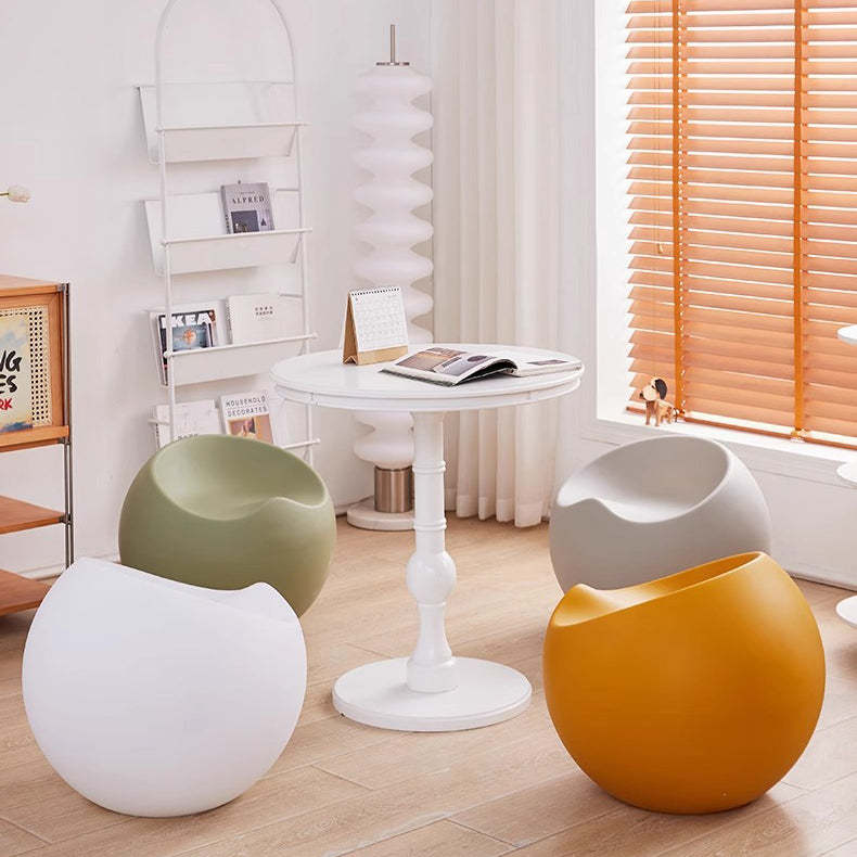 Contemporary Apple Sphere Footstool — Dark Green