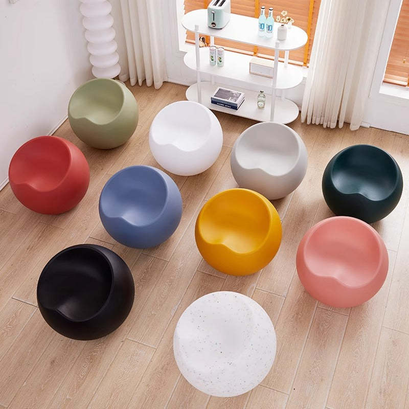 Contemporary Apple Sphere Footstool — Yellow