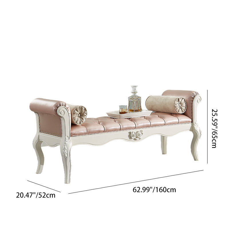 European Fabric Leather Wood Shoe Bench